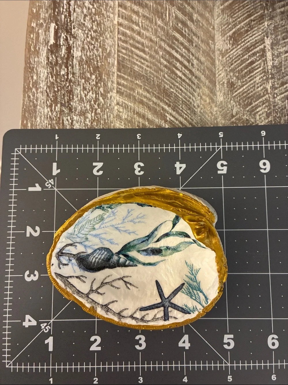 Hand-Painted Gold Sea Life Decorative Trinket Dish